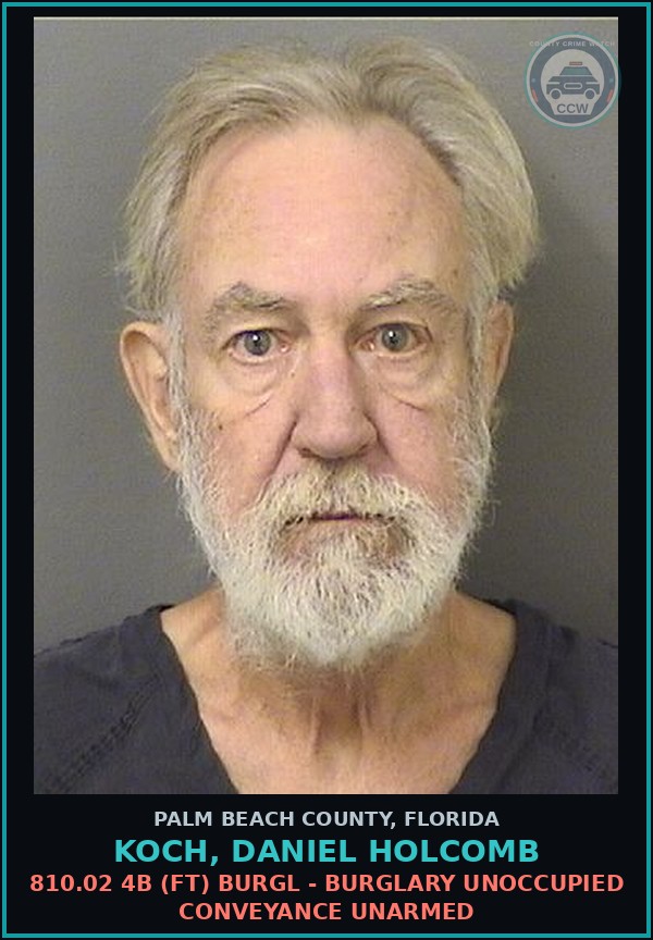 Booking mugshot of KOCH, DANIEL HOLCOMB in Palm Beach County