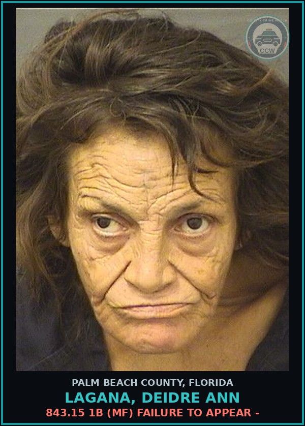 Booking mugshot of LAGANA, DEIDRE ANN in Palm Beach County