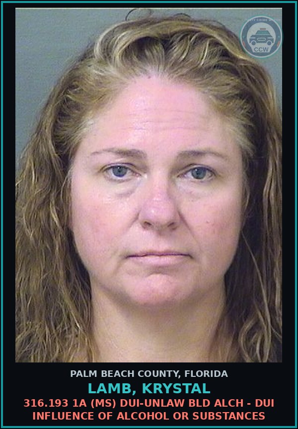 Booking mugshot of LAMB, KRYSTAL in Palm Beach County