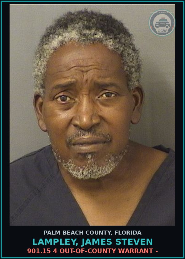 Booking mugshot of LAMPLEY, JAMES STEVEN in Palm Beach County