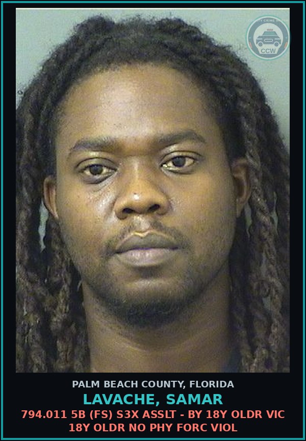 Booking mugshot of LAVACHE, SAMAR in Palm Beach County