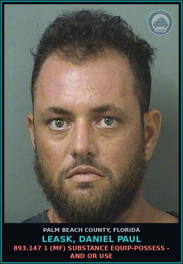 Booking mugshot of LEASK, DANIEL PAUL in Palm Beach County