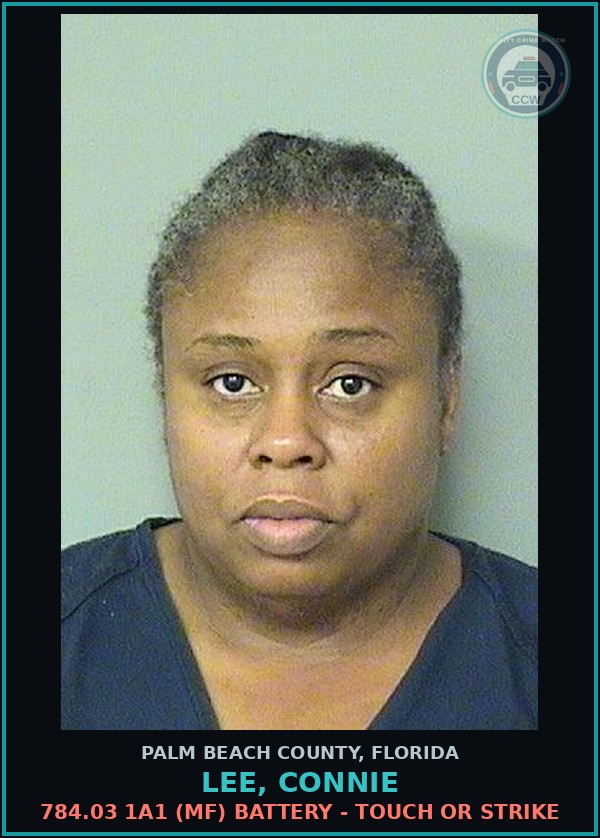 Booking mugshot of LEE, CONNIE in Palm Beach County