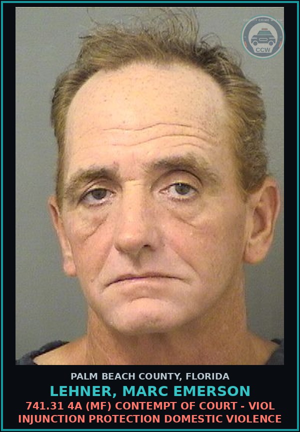 Booking mugshot of LEHNER, MARC EMERSON in Palm Beach County