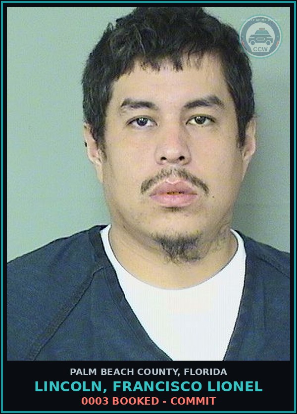Booking mugshot of LINCOLN, FRANCISCO LIONEL in Palm Beach County
