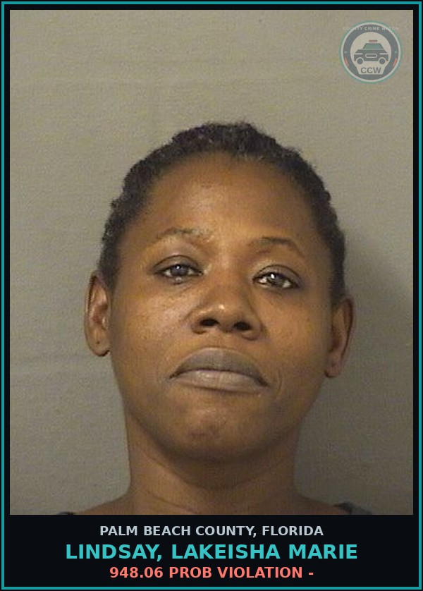 Booking mugshot of LINDSAY, LAKEISHA MARIE in Palm Beach County