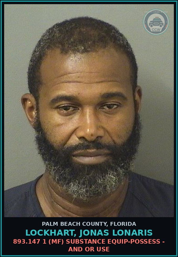 Booking mugshot of LOCKHART, JONAS LONARIS in Palm Beach County