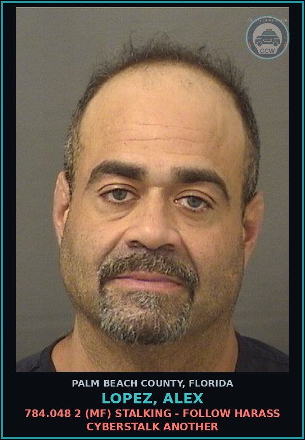 Booking mugshot of LOPEZ, ALEX in Palm Beach County