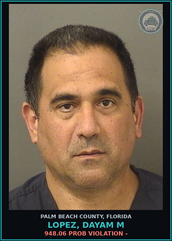 Booking mugshot of LOPEZ, DAYAM M in Palm Beach County