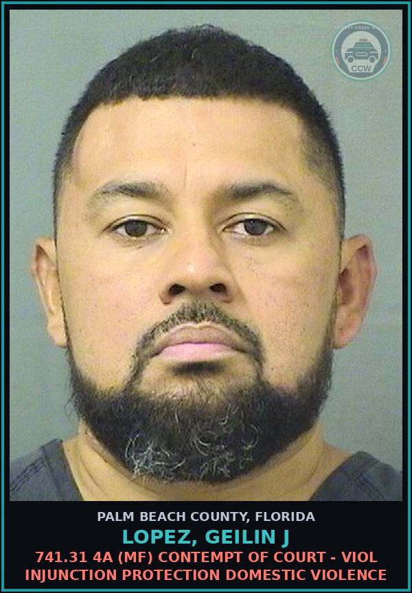 Booking mugshot of LOPEZ, GEILIN J in Palm Beach County