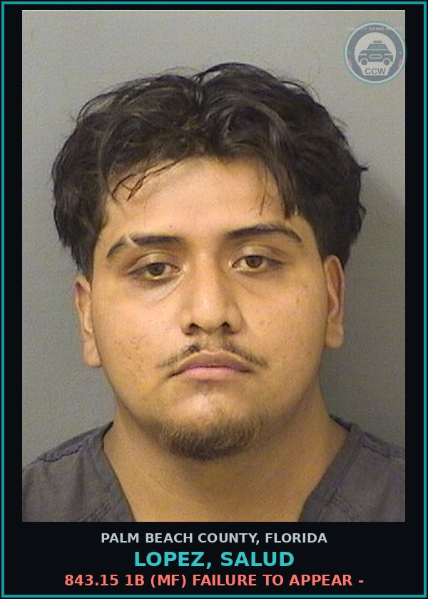 Booking mugshot of LOPEZ, SALUD in Palm Beach County