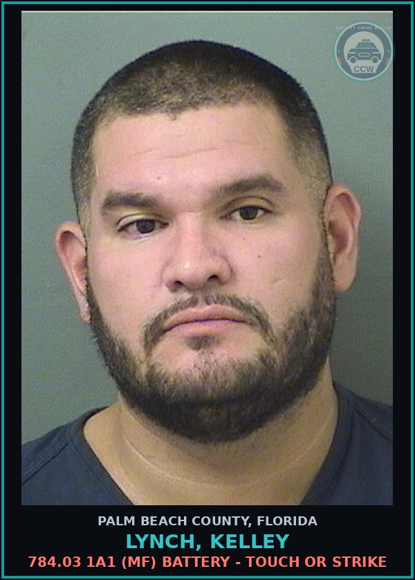 Booking mugshot of LYNCH, KELLEY in Palm Beach County