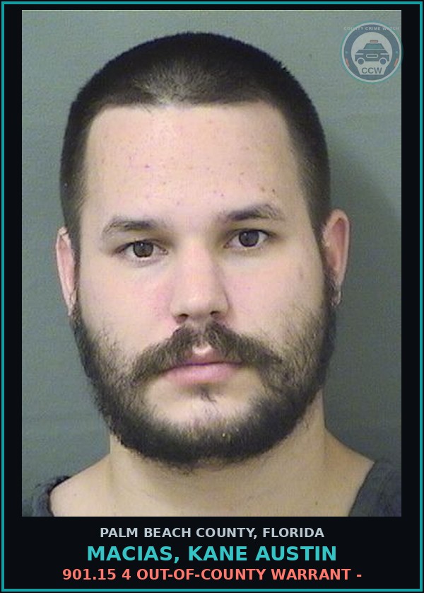 Booking mugshot of MACIAS, KANE AUSTIN in Palm Beach County