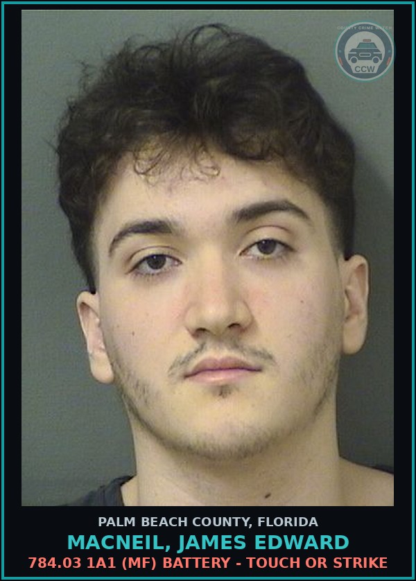 Booking mugshot of MACNEIL, JAMES EDWARD in Palm Beach County