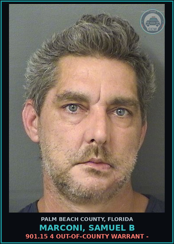Booking mugshot of MARCONI, SAMUEL B in Palm Beach County