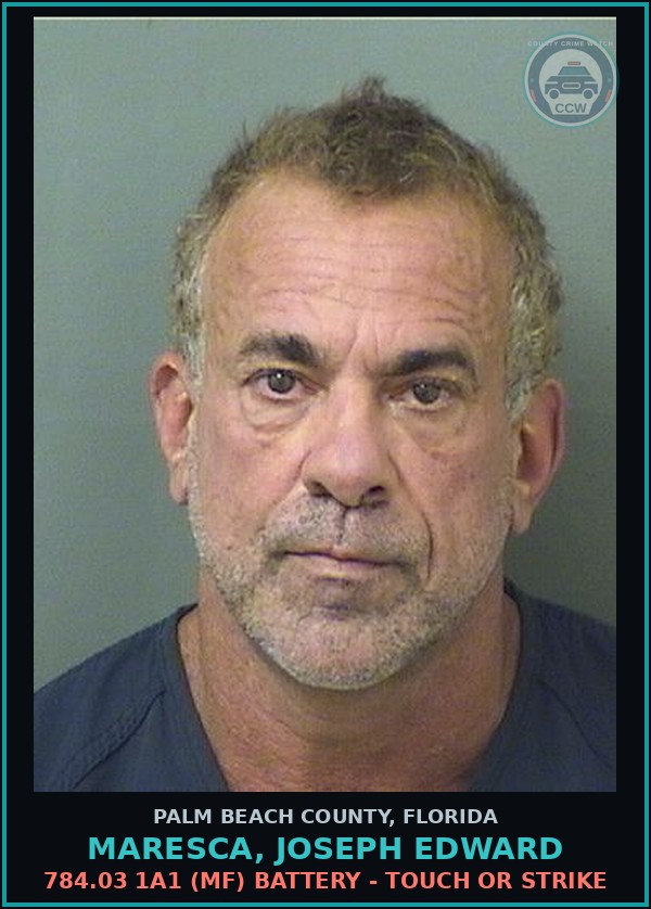 Booking mugshot of MARESCA, JOSEPH EDWARD in Palm Beach County