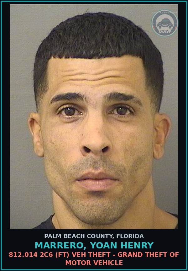 Booking mugshot of MARRERO, YOAN HENRY in Palm Beach County