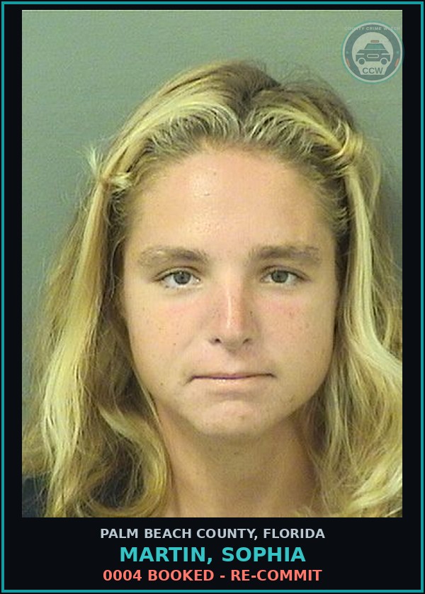 Booking mugshot of MARTIN, SOPHIA in Palm Beach County