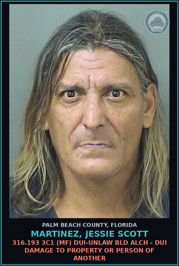 Booking mugshot of MARTINEZ, JESSIE SCOTT in Palm Beach County