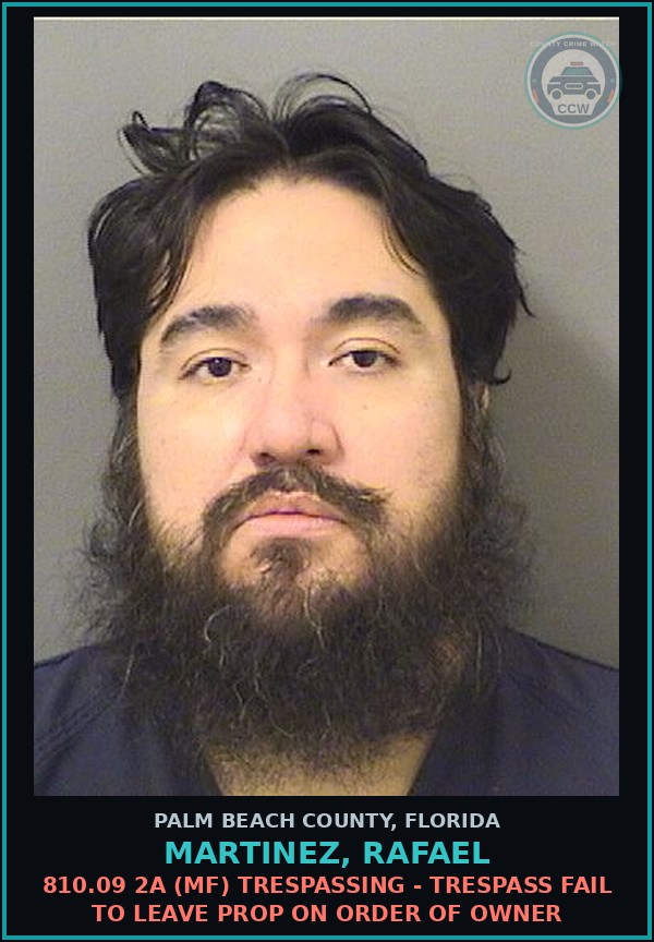 Booking mugshot of MARTINEZ, RAFAEL in Palm Beach County