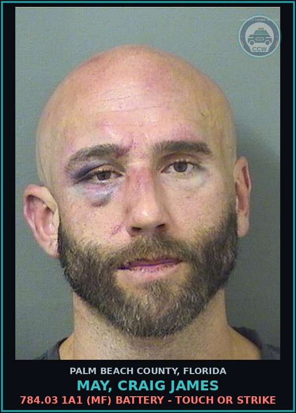 Booking mugshot of MAY, CRAIG JAMES in Palm Beach County