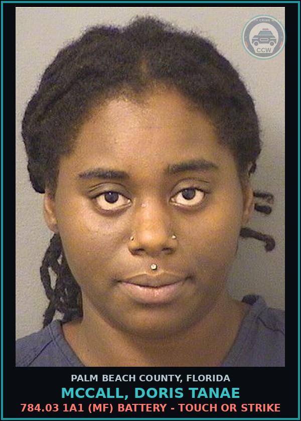 Booking mugshot of MCCALL, DORIS TANAE in Palm Beach County