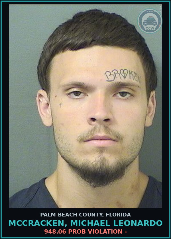 Booking mugshot of MCCRACKEN, MICHAEL LEONARDO in Palm Beach County