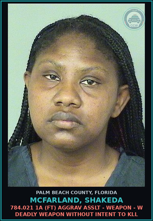 Booking mugshot of MCFARLAND, SHAKEDA in Palm Beach County