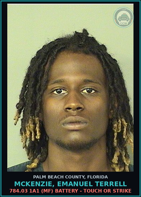 Booking mugshot of MCKENZIE, EMANUEL TERRELL in Palm Beach County