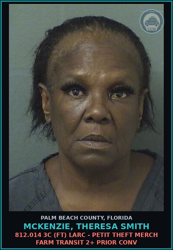 Booking mugshot of MCKENZIE, THERESA SMITH in Palm Beach County