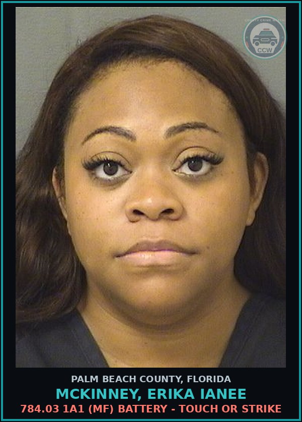 Booking mugshot of MCKINNEY, ERIKA IANEE in Palm Beach County