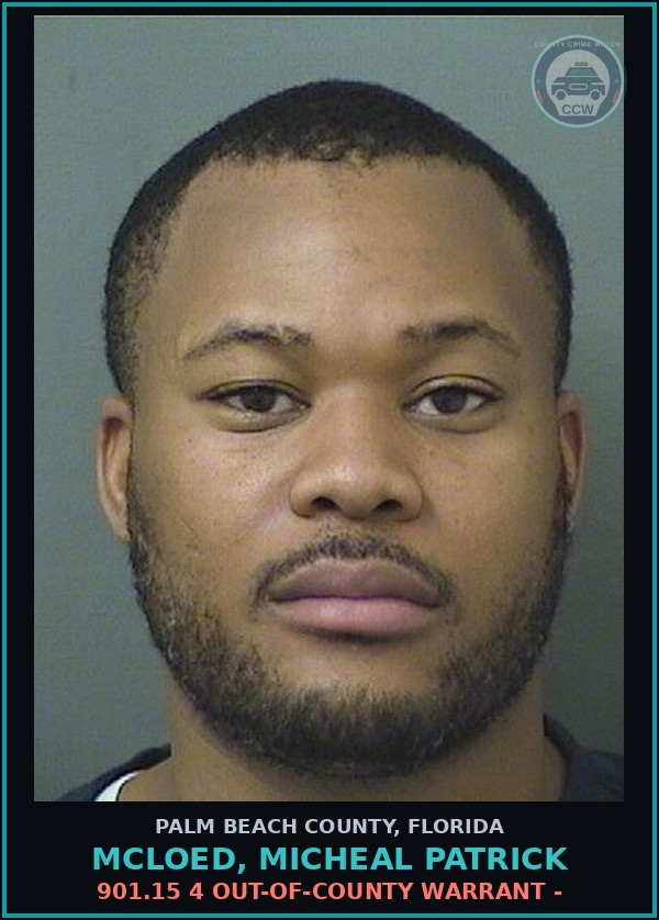 Booking mugshot of MCLOED, MICHEAL PATRICK in Palm Beach County