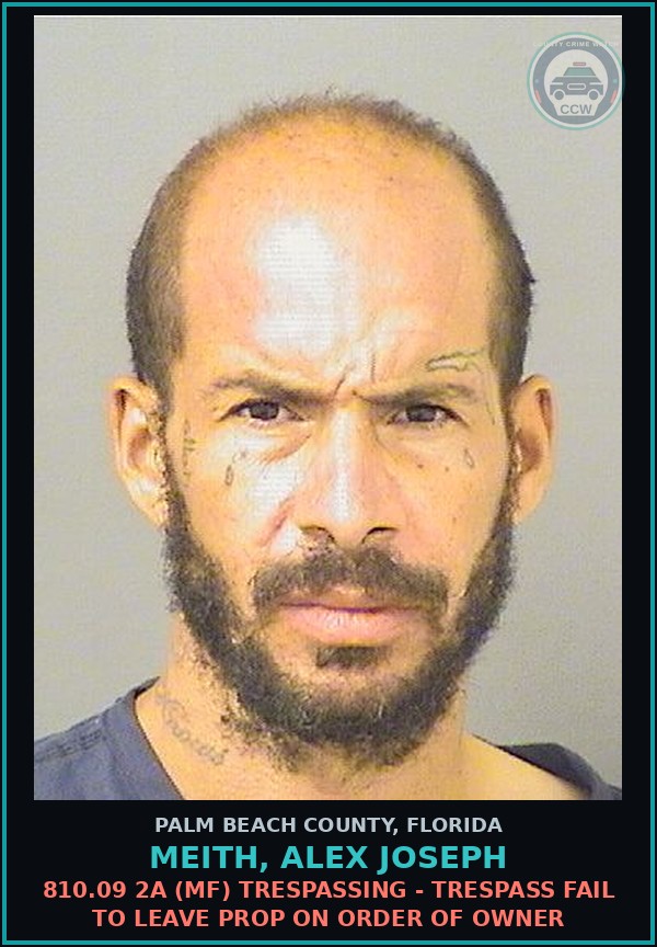 Booking mugshot of MEITH, ALEX JOSEPH in Palm Beach County