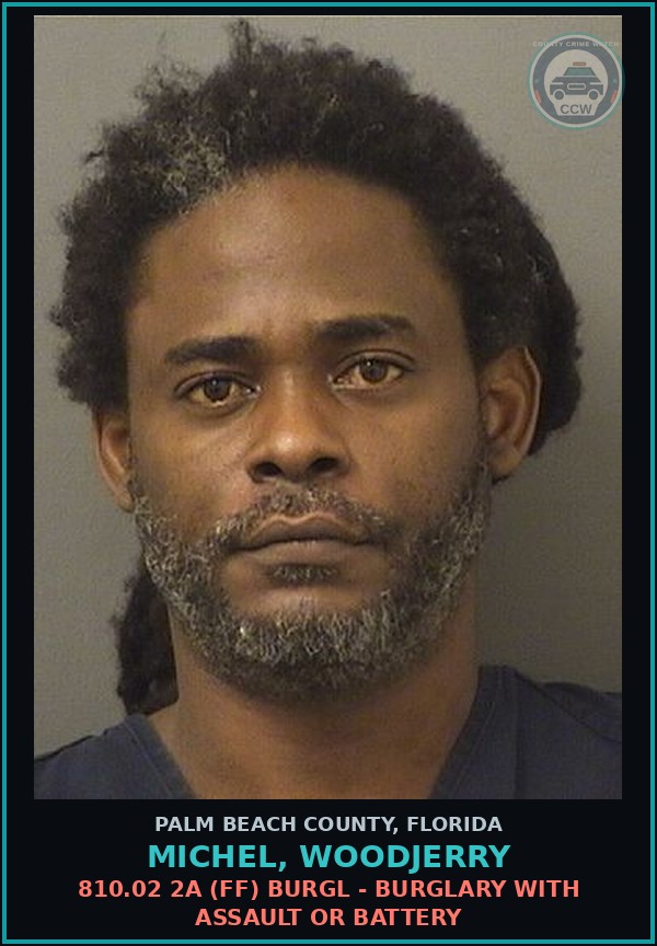 Booking mugshot of MICHEL, WOODJERRY in Palm Beach County