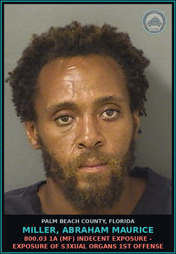 Booking mugshot of MILLER, ABRAHAM MAURICE in Palm Beach County