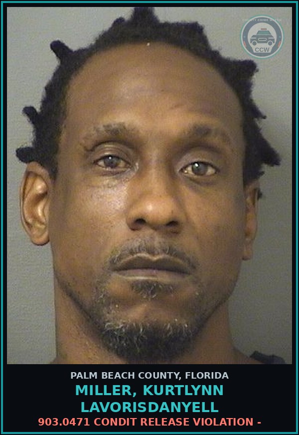 Booking mugshot of MILLER, KURTLYNN LAVORISDANYELL in Palm Beach County