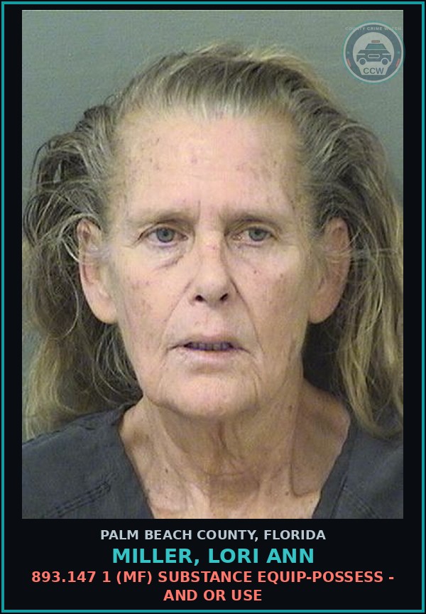 Booking mugshot of MILLER, LORI ANN in Palm Beach County