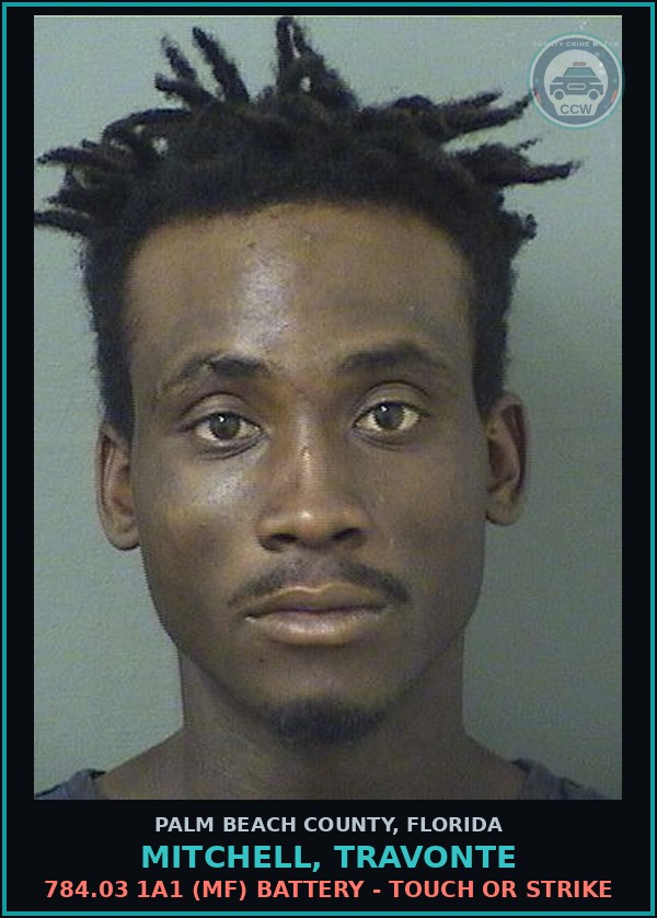 Booking mugshot of MITCHELL, TRAVONTE in Palm Beach County
