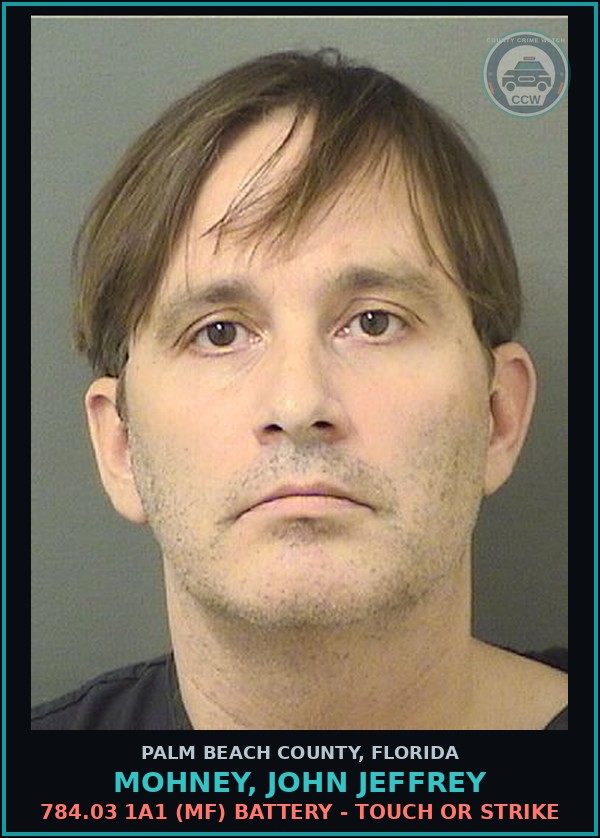 Booking mugshot of MOHNEY, JOHN JEFFREY in Palm Beach County