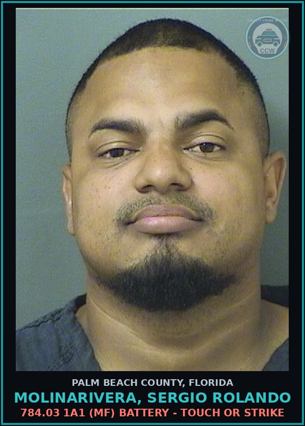 Booking mugshot of MOLINARIVERA, SERGIO ROLANDO in Palm Beach County