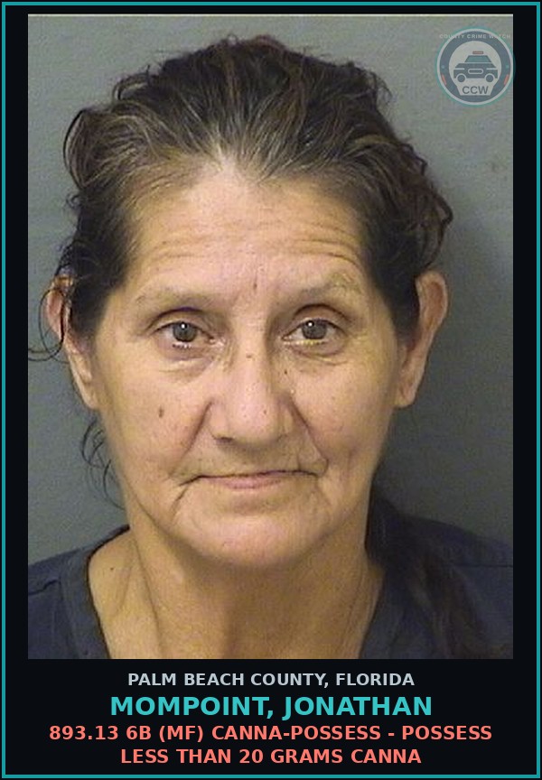 Booking mugshot of MOMPOINT, JONATHAN in Palm Beach County