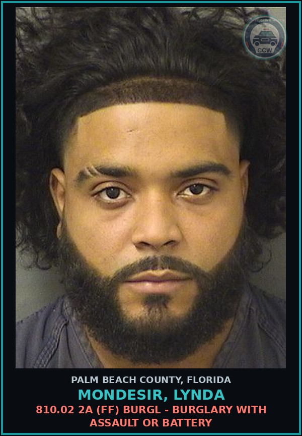 Booking mugshot of MONDESIR, LYNDA in Palm Beach County