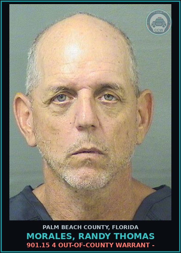 Booking mugshot of MORALES, RANDY THOMAS in Palm Beach County