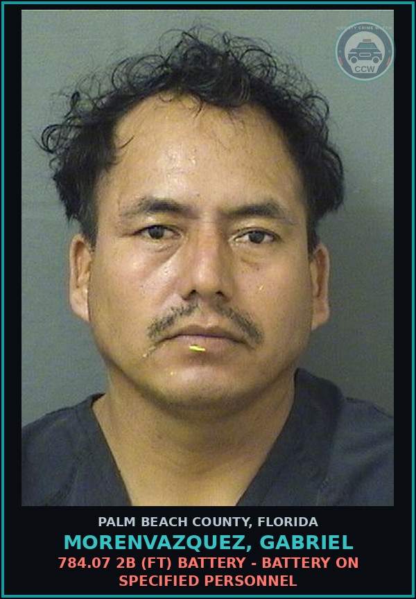 Booking mugshot of MORENVAZQUEZ, GABRIEL in Palm Beach County
