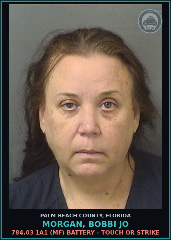 Booking mugshot of MORGAN, BOBBI JO in Palm Beach County