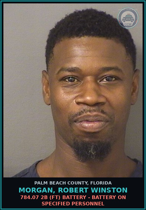 Booking mugshot of MORGAN, ROBERT WINSTON in Palm Beach County