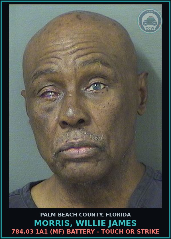 Booking mugshot of MORRIS, WILLIE JAMES in Palm Beach County