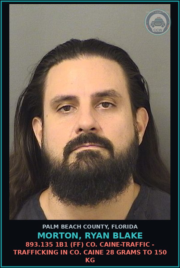 Booking mugshot of MORTON, RYAN BLAKE in Palm Beach County
