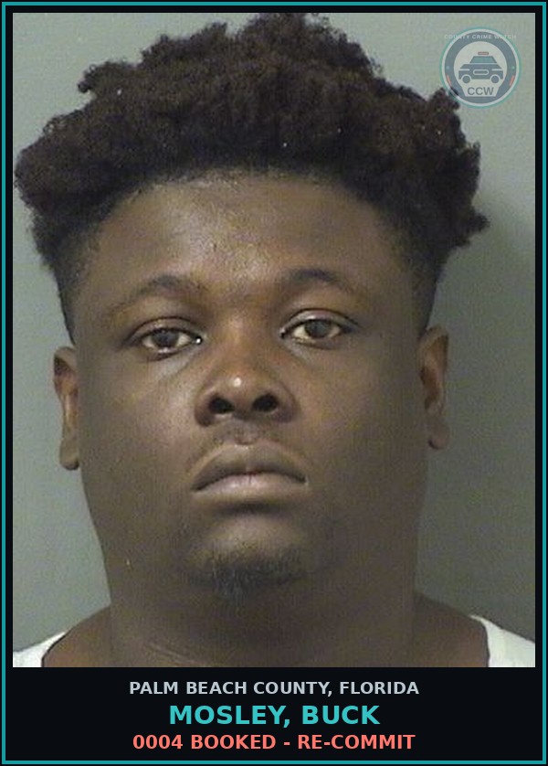 Booking mugshot of MOSLEY, BUCK in Palm Beach County