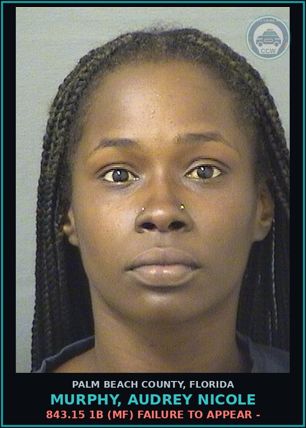 Booking mugshot of MURPHY, AUDREY NICOLE in Palm Beach County